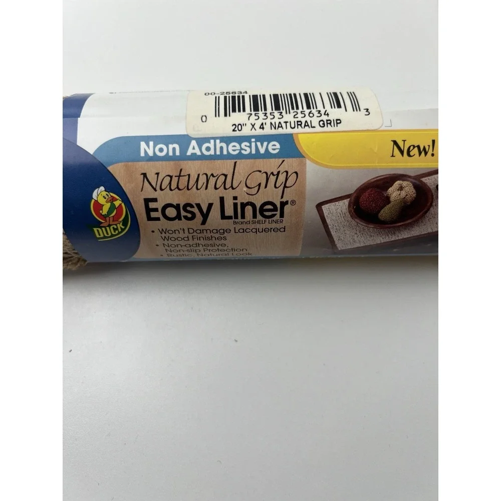 Easy Shelf Liner by Duck Brand Non-Slip Drawer Liner 20 In x 4 Ft. Burlap Look 1